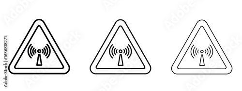 Non ionizing radiation hazard sign vector Logo Design Template. Editable Stroke graphics.