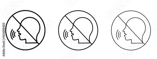 No talking sign vector Logo Design Template. Editable Stroke graphics.