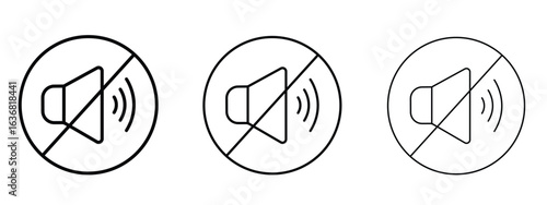 No sound sign vector Logo Design Template. Editable Stroke graphics.