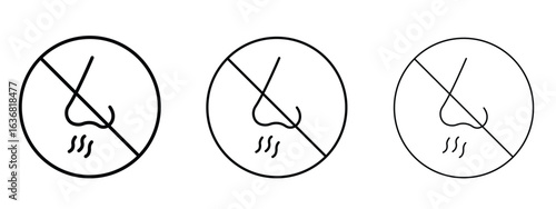 No smell sign vector Logo Design Template. Editable Stroke graphics.