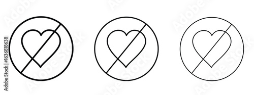 No love sign vector Logo Design Template. Editable Stroke graphics.