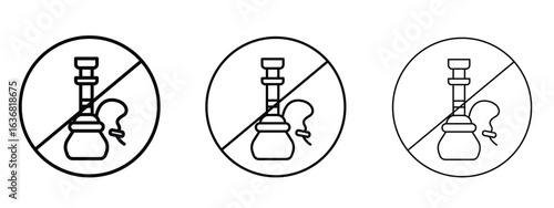 No hookah sign vector Logo Design Template. Editable Stroke graphics.