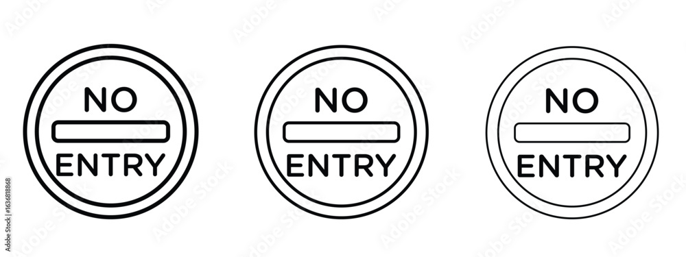 Obraz premium No entry road sign vector Logo Design Template. Editable Stroke graphics.