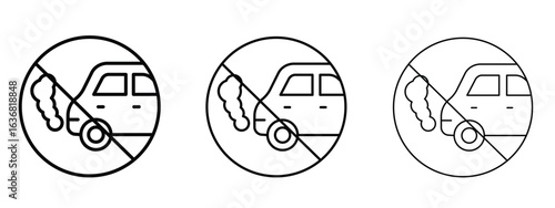 No exhaust gases sign vector Logo Design Template. Editable Stroke graphics.
