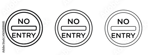 No entry road sign vector Logo Design Template. Editable Stroke graphics.