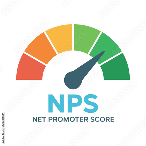 Net Promoter Score NPS Gauge Vector Illustration for Customer Satisfaction Measurement and Feedback