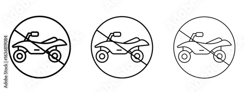 No all terrain vehicle sign vector Logo Design Template. Editable Stroke graphics.