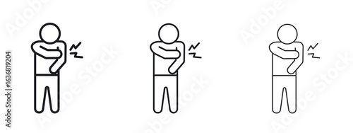 Muscle pain icon vector Logo Design Template. Editable Stroke graphics.