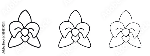 Moth orchid icon vector Logo Design Template. Editable Stroke graphics.