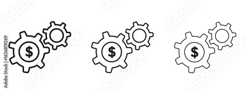 Money processes icon vector Logo Design Template. Editable Stroke graphics.