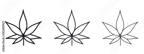 Marijuana icon vector Logo Design Template. Editable Stroke graphics.