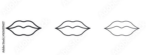 Lips icon vector Logo Design Template. Editable Stroke graphics.