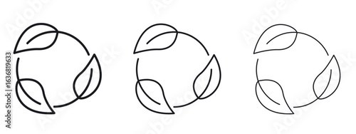 Leaves eco recycle icon vector Logo Design Template. Editable Stroke graphics.