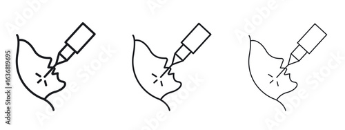 Laser anti aging beauty icon vector Logo Design Template. Editable Stroke graphics.