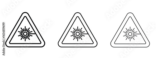 Laser warning icon vector Logo Design Template. Editable Stroke graphics.