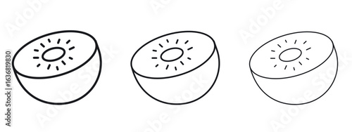 Kiwi icon vector Logo Design Template. Editable Stroke graphics.