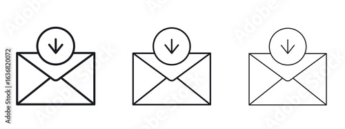 Inbox icon vector Logo Design Template. Editable Stroke graphics.