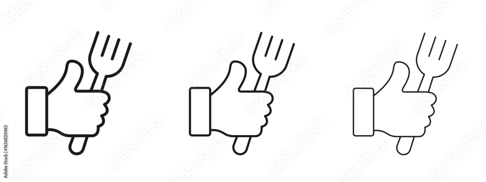 Fototapeta premium Good food icon vector Logo Design Template. Editable Stroke graphics.