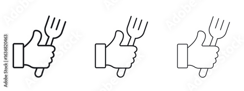 Good food icon vector Logo Design Template. Editable Stroke graphics.