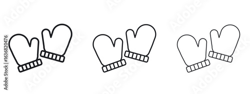 Gloves icon vector Logo Design Template. Editable Stroke graphics.