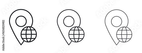 Global forum icon vector Logo Design Template. Editable Stroke graphics.