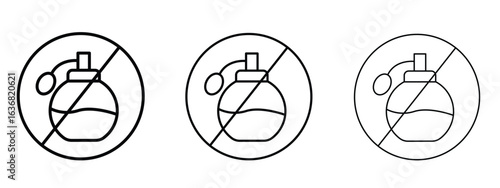 Forbidden perfume sign vector Logo Design Template. Editable Stroke graphics.