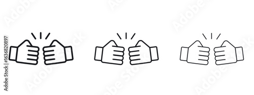 Fist bump icon vector Logo Design Template. Editable Stroke graphics.