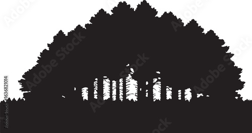  Nature image in silhouette image white backgrpound.