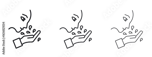 Face washing icon vector Logo Design Template. Editable Stroke graphics.