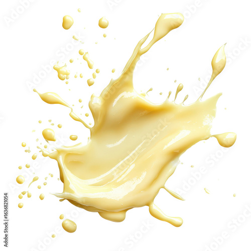 Creamy splash isolated on transparent background