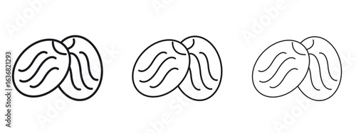 Dry fruit icon vector Logo Design Template. Editable Stroke graphics.