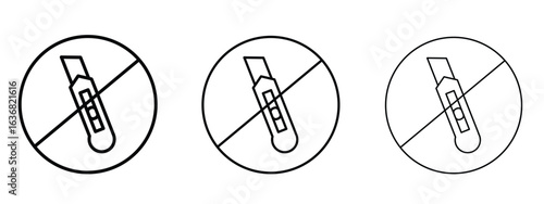 Do not cut sign vector Logo Design Template. Editable Stroke graphics.