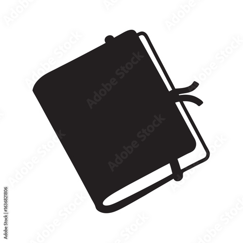 Old Pocket Notebook with Strap Silhouette Design