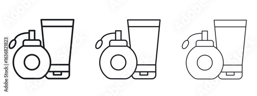 Cosmetics icon vector Logo Design Template. Editable Stroke graphics.