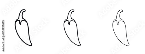 Chilli icon vector Logo Design Template. Editable Stroke graphics.