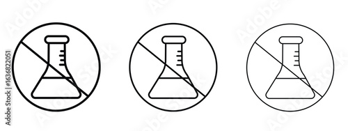 Chemical free sign vector Logo Design Template. Editable Stroke graphics.