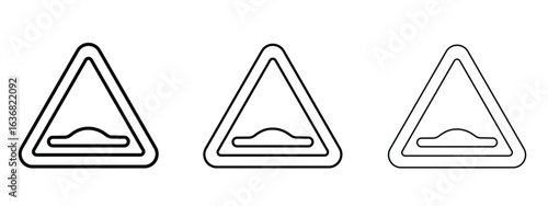 Caution speed Ramps sign vector Logo Design Template. Editable Stroke graphics.