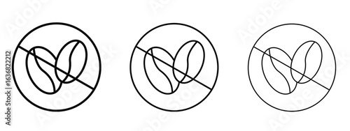 Caffeine free icon vector Logo Design Template. Editable Stroke graphics.