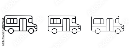 Bus coach icon vector Logo Design Template. Editable Stroke graphics.