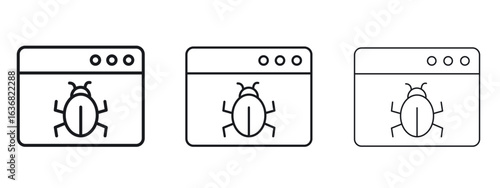 Bug icon vector Logo Design Template. Editable Stroke graphics.