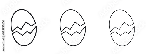 Broken egg icon vector Logo Design Template. Editable Stroke graphics.