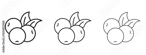 Blueberry icon vector Logo Design Template. Editable Stroke graphics.