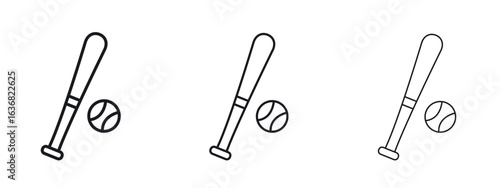 Baseball icon vector Logo Design Template. Editable Stroke graphics.