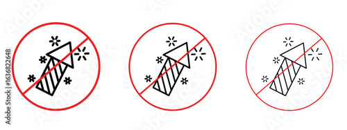 Ban on fireworks sign vector Logo Design Template. Editable Stroke graphics.