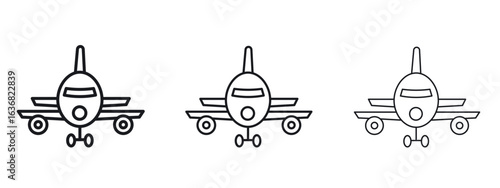 Airplane icon vector Logo Design Template. Editable Stroke graphics.