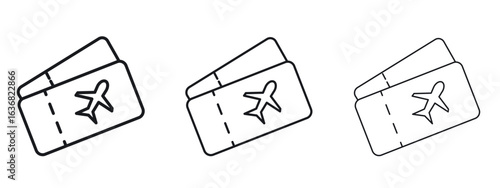 Air tickets icon vector Logo Design Template. Editable Stroke graphics.