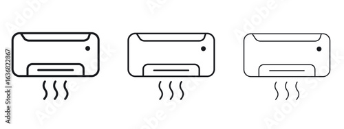 Air conditioner icon vector Logo Design Template. Editable Stroke graphics.