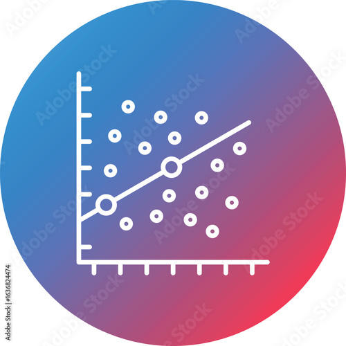Scatter Plot Line Gradient Circle Background Icon
