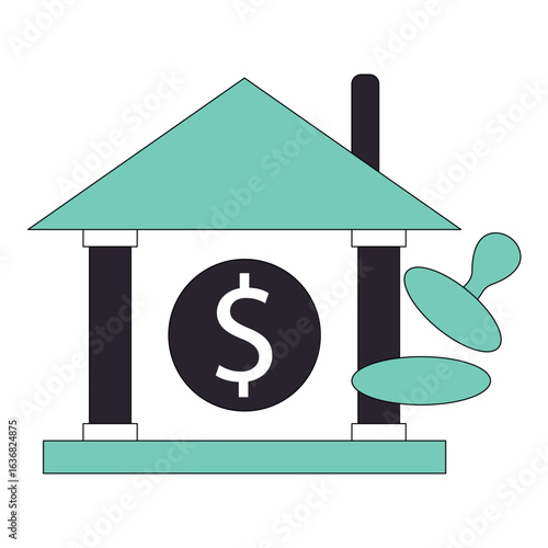 Property Mortgage and Home Loan Vector Icon