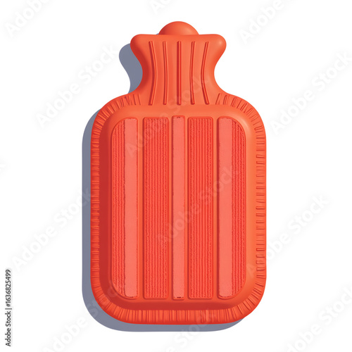 Cozy hot water bottle in vibrant color, warmth and comfort concept